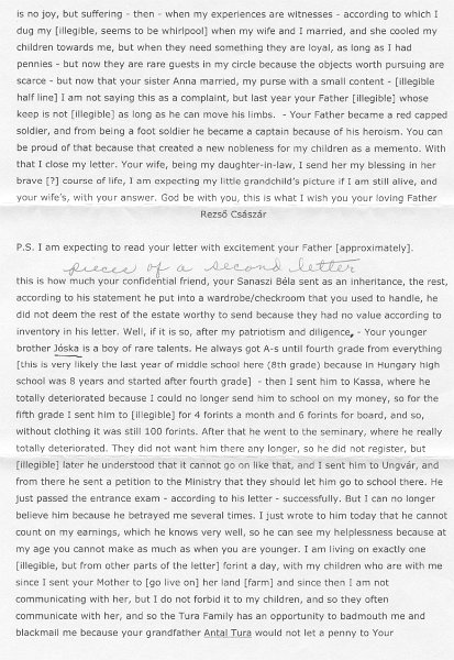 1891letter2of3.jpg - 1891 Letters from Charles Kaiser's family members in Hungary. pg 2 of 3