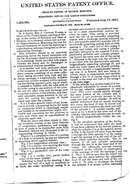 1917patent2.jpg - 1917. Patent held by Charles Kaiser, my maternal great grandfather pg 2/3  - DJM Jr