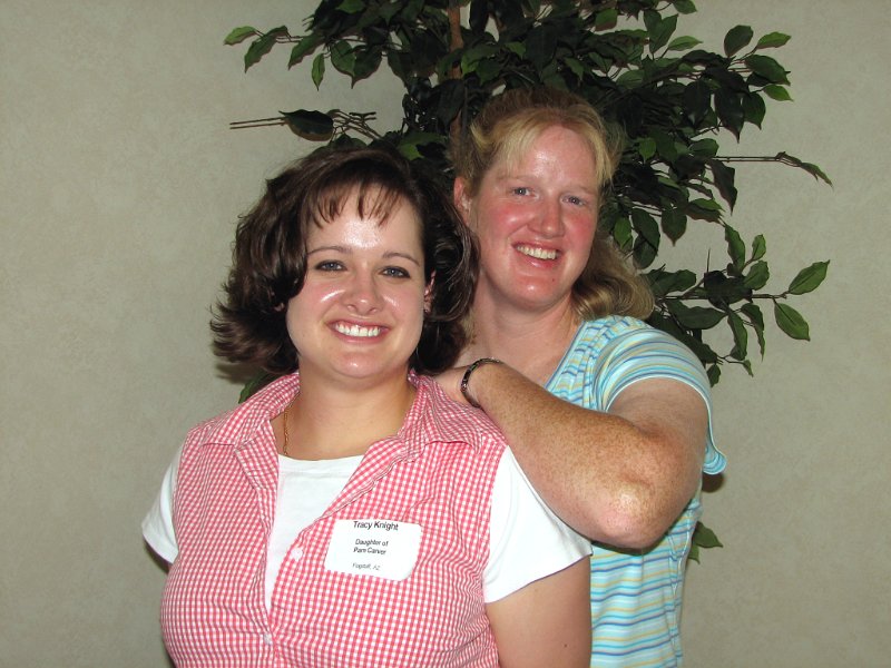 Dave0618.jpg - Tracy Knight and Lorie Carver, granddaughters of Ruth "Toots" (Kaiser) Fryer.