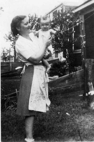 1945prints037.jpg - Ann (Maloney) Mahon (1911-2002) with son John. c. 1945