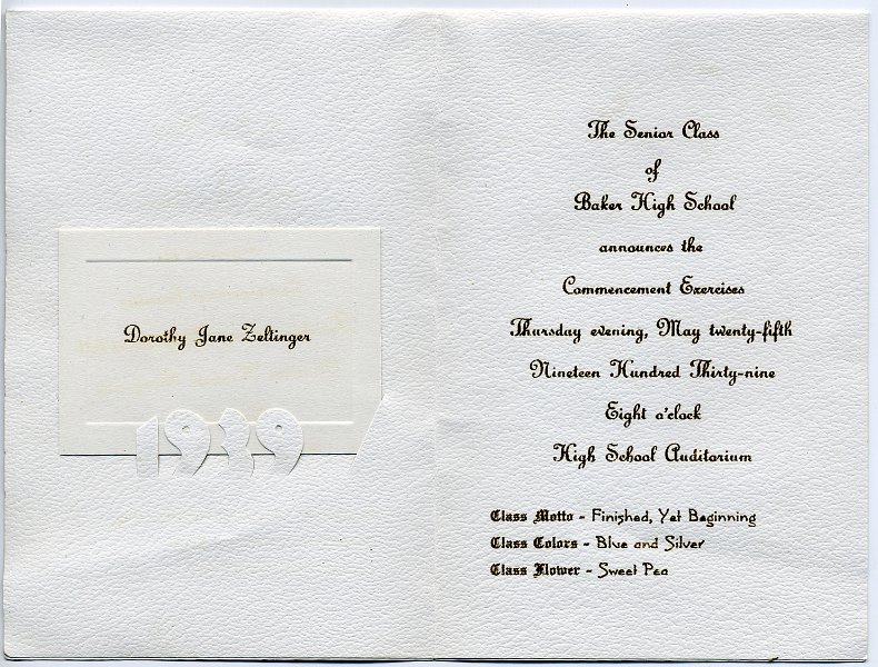 1939prints021.jpg - 1939. Baker H.S. Graduation Announcement