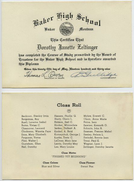 1939prints022.jpg - 1939. "Mom's 1939 HS diploma with class roster. - DJM jr"