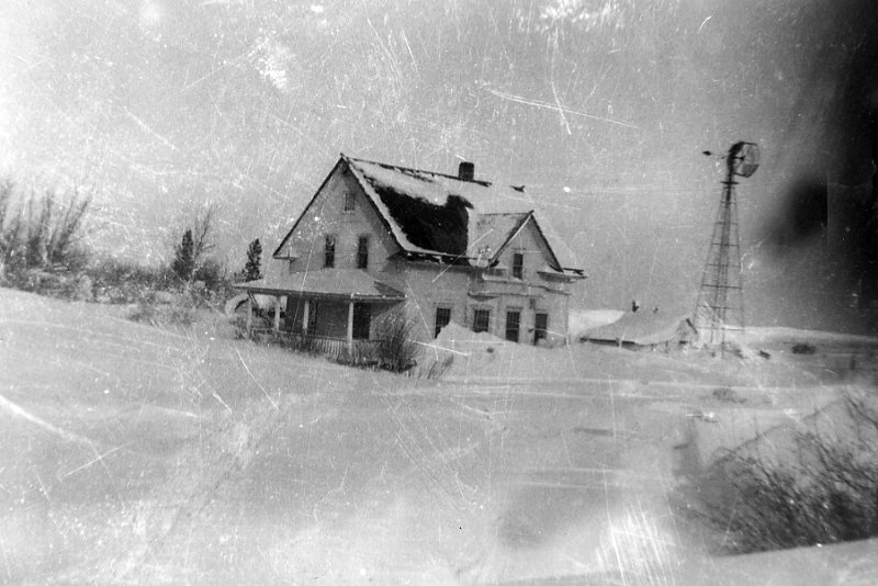 zeltinger067.jpg - Ignatius and Katie Zeltinger farm near Tolley, ND after bad blizzard of 1947; photo taken in Feb. 1947.