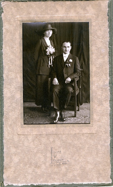 jz_017.jpg - Katie (Ethen) Zeltinger's brother, Edward Joseph Ethen, with his bride Antonia M. Kaupa, May 19, 1919, St. Cloud, Minn.