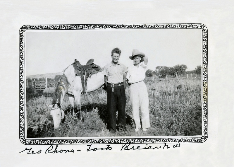 zeltinger038.jpg - Dorothy Janette Zeltinger with friend, George Rhone in Breien, ND, 1937